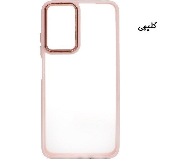 قاب گوشی شیائومی Redmi Note 11/11S/12S مدل متال کیس پشت طلق شفاف دور سیلیکونی گلبهی